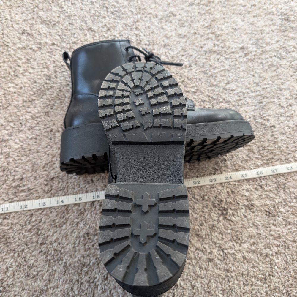Madden Girl Black Combat Boots - Picture 2 of 5